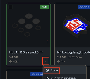 a visual guide on how to get to the slicing menu